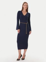 MICHAEL Michael Kors Sukienka dzianinowa MF5835G4VR Granatowy Slim Fit. Niebieskie sukienki damskie MICHAEL Michael Kors, bez wzorów, z dzianiny, bez ramiączek. Za 1,389.00 zł.