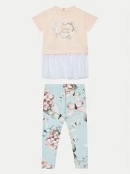 Guess Komplet bluzka i legginsy K5RG05 KAN04 Różowy Regular Fit. Czerwone bluzki i koszule dziewczęce Guess, z aplikacjami, z bawełny, bez kołnierzyka, bez ramiączek. Za 289.99 zł.