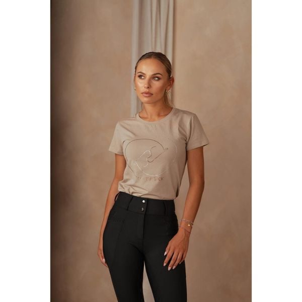 T-shirt damski z motywem koni JD ATTACK Yin Yang. Brązowe t-shirty damskie JD ATTACK, bez wzorów, bez kołnierzyka. Za 129.00 zł.