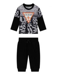 Guess Komplet bluzka i spodnie I6YG01 K3964 Czarny Regular Fit. Czarne spodnie niemowlęce Guess, z aplikacjami, z bawełny. Za 174.99 zł.