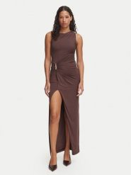 Bardot Sukienka wieczorowa Reed 60435DB Brązowy Slim Fit. Brązowe sukienki damskie Bardot, bez wzorów, z syntetyku, wizytowe, bez ramiączek. Za 594.99 zł.