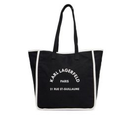 Torebka KARL LAGERFELD. Czarne shopper bag KARL LAGERFELD, bez wzorów, bez dodatków. Za 269.99 zł.
