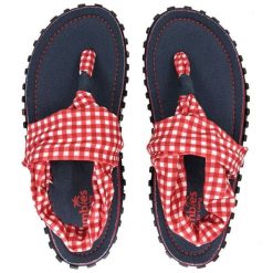 Japonki Gumbies Slingback W G-SB-WN-PICNIC czerwone. Czerwone klapki damskie bez wzorów, z gumy, bez obcasa, bez zapięcia. Za 261.27 zł.