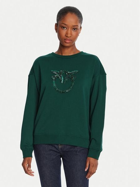 PINKO Bluza Nelly 100534 A2RO Zielony Regular Fit. Zielone bluzy damskie Pinko, s, bez wzorów, z bawełny, bez kaptura. Za 929.99 zł.