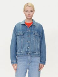 HUGO Kurtka jeansowa Lou 50541559 Niebieski Regular Fit. Niebieskie kurtki damskie Hugo, xs, bez wzorów, z jeansu, bez kaptura. Za 549.99 zł.