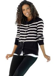 Heine Kardigan w kolorze antracytowo-białym rozmiar: 50. Czarne kardigany damskie Heine, bez wzorów. Za 56.99 zł.