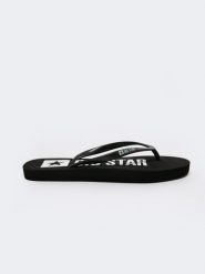 Japonki damskie czarne JJ274A527 906. Czarne klapki damskie Big Star, bez wzorów, bez obcasa, bez zapięcia. W wyprzedaży za 79.99 zł.