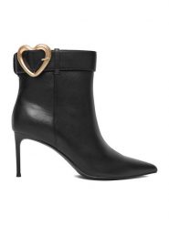 Eva Minge Botki EO-GAIA-2502-105 Czarny. Czarne botki damskie Eva Minge, ze skóry, bez obcasa, na szpilce, bez zapięcia. Za 579.99 zł.