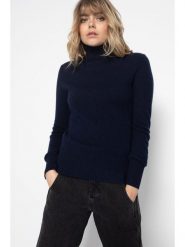 Perfect Cashmere Kaszmirowy golf "Tracy" w kolorze granatowym rozmiar: XL. Niebieskie golfy damskie Perfect Cashmere, xl, bez wzorów, z kaszmiru, bez ramiączek. Za 343.41 zł.