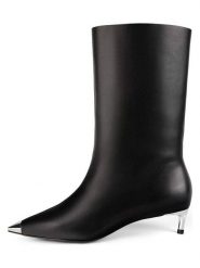 Loft37 Skórzane botki w kolorze czarnym rozmiar: 36. Czarne botki damskie loft37, eleganckie, bez obcasa, na szpilce, bez zapięcia. Za 521.99 zł.