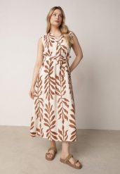 Beżowa Pudełkowa Sukienka Wiskozowa Bez Rękawów z Wiązanym Paskiem Fontalin. Brązowe sukienki damskie Born2be, bez wzorów, z tkaniny, biznesowe, bez ramiączek. Za 89.99 zł.