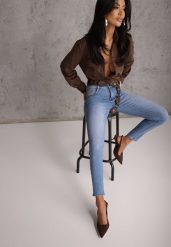 Niebieskie Jeansy Skinny z Bawełną Push-Up Erilessa. Niebieskie jeansy damskie Renee, bez wzorów, z bawełny. Za 89.99 zł.