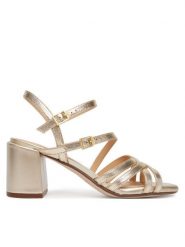 Clarks Sandały Ezoria Strap 26185896 Złoty. Żółte sandały damskie Clarks, bez wzorów, ze skóry, bez obcasa, na słupku, bez zapięcia. Za 389.99 zł.