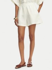 BOSS Szorty materiałowe C_Tallan 50559251 Kremowy Relaxed Fit. Białe szorty damskie Boss, bez wzorów, ze lnu. Za 449.99 zł.