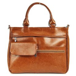 Torebka skórzana damska kuferek DAN-A T88 camel. Brązowe kuferki damskie DAN-A, ze skóry, bez dodatków. Za 359.99 zł.