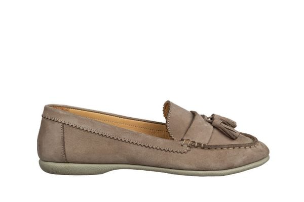 Mokasyny Bayla-161 158 2401 Tie Nubuck 161707, Szary, Skóra naturalna - 37. Szare mokasyny damskie Bayla, na lato, z materiału, bez obcasa. W wyprzedaży za 179.10 zł.