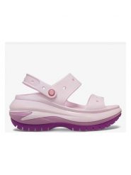Crocs Sandały "Mega Crush" w kolorze jasnoróżowym na koturnie rozmiar: 39/40. Różowe sandały damskie Crocs, bez wzorów, z otwartym noskiem, bez obcasa, na koturnie, bez zapięcia. Za 185.32 zł.