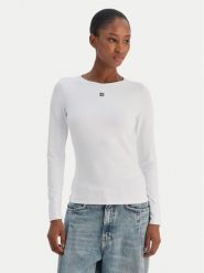 HUGO Bluzka Dasiia 50545208 Biały Slim Fit. Białe bluzki damskie Hugo, s, bez wzorów, z syntetyku, bez kołnierzyka, bez ramiączek. Za 399.99 zł.