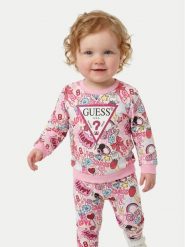 Guess Bluza K6YQ04 K3845 Różowy Regular Fit. Czerwone bluzy dziewczęce Guess, z aplikacjami, z bawełny, bez ramiączek, bez kaptura. Za 174.99 zł.