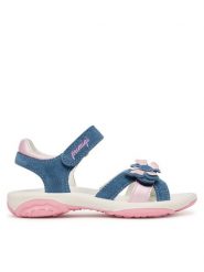 Primigi Sandały 1383722 S Granatowy. Niebieskie sandały dziewczęce Primigi, ze skóry, bez obcasa, bez zapięcia. Za 279.99 zł.