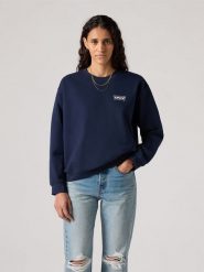 Levi's Sweter w kolorze granatowym rozmiar: S. Niebieskie swetry klasyczne damskie Levi's, s, z bawełny, bez kołnierzyka. Za 109.26 zł.