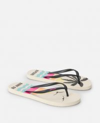 Japonki damskie Rip Curl Mixed Bloom Open Toe. Białe klapki damskie Rip Curl, bez wzorów, z otwartym noskiem, bez obcasa, bez zapięcia. Za 94.99 zł.