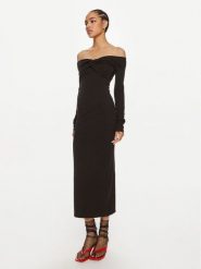 ROTATE Sukienka koktajlowa Pippi 113026100 Czarny Slim Fit. Czarne sukienki damskie ROTATE, bez wzorów, z bawełny, bez ramiączek. Za 419.99 zł.