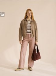 Jeansy wide leg z przeszyciami - fioletowy. Fioletowe jeansy damskie Sinsay. Za 69.99 zł.