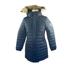 Parka damska z kapturem Superdry Fuji. Niebieskie parki damskie Superdry, z puchu, z kapturem. Za 572.20 zł.