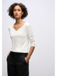 Street One Koszulka w kolorze białym rozmiar: 46. Białe koszulki damskie Street One, bez wzorów, z bawełny, bez kołnierzyka, bez ramiączek. Za 78.28 zł.