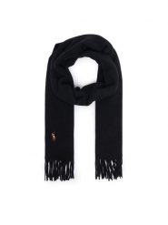 Polo Ralph Lauren Szal 449891308001 Czarny. Czarne szaliki damskie Polo Ralph Lauren, bez wzorów, z wełny. Za 599.99 zł.