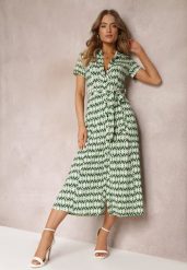 Zielona Sukienka Mamci Koszulowa Wiązana w Pasie Maevana. Zielone sukienki damskie Renee, bez wzorów, z wiskozy, eleganckie, bez ramiączek. W wyprzedaży za 119.99 zł.
