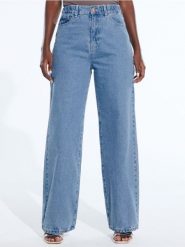 Jeansy wide leg - niebieski. Niebieskie jeansy damskie Sinsay, z podwyższonym stanem. Za 49.99 zł.