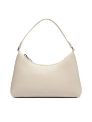 Calvin Klein Torebka Foil Logo Small Shoulder Bag LV04F3890G Kremowy. Białe torebki klasyczne damskie Calvin Klein, ze skóry, bez dodatków. Za 369.99 zł.