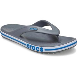 Japonki Dla Dorosłych Crocs Bayaband Flip. Niebieskie klapki damskie Crocs, bez wzorów, z materiału, bez obcasa, bez zapięcia. Za 129.99 zł.