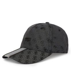 Czapka z daszkiem Guess. Szare czapki z daszkiem damskie Guess, z aplikacjami. Za 199.99 zł.