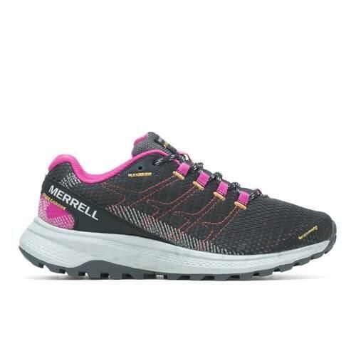 Buty do biegania damskie Merrell Fly Strike. Czarne obuwie sportowe damskie Merrell, z materiału, bez zapięcia, do biegania. Za 364.00 zł.