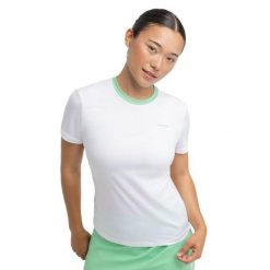 Damska koszulka techniczna do gry w padla z krótkim rękawem Padel Siroko Pesar. Białe bluzki damskie SIROKO, bez wzorów, z tkaniny, sportowe, bez kołnierzyka, bez ramiączek. Za 105.00 zł.