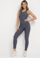Ciemnoszare Legginsy Sportowe z Elastyczną Gumką i Tłoczonym Wzorem Ardisa. Szare legginsy damskie Born2be, m, bez wzorów, z jeansu. Za 39.99 zł.