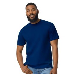 Koszulka Unisex Dla Dorosłych Softstyle Midweight. Niebieskie bluzki damskie GILDAN, l, bez wzorów, bez kołnierzyka, bez ramiączek. Za 37.99 zł.