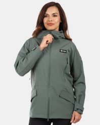 Damski outdoorowy płaszcz Kilpi AYRA-W. Zielone płaszcze damskie Kilpi, m, bez wzorów, z materiału, bez kaptura. Za 525.33 zł.