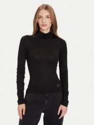 Guess Golf W4BP14 KCGM2 Czarny Slim Fit. Czarne golfy damskie Guess, s, z aplikacjami, z syntetyku, bez ramiączek. Za 219.99 zł.