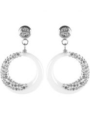 MENTHE À L'O Kolczyki-wkrętki z kryształami rozmiar: onesize. Białe kolczyki damskie MENTHE À L'O, z kryształem, ceramiczne. Za 156.98 zł.