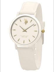 U.S. Polo Assn. Zegarek kwarcowy w kolorze białym rozmiar: onesize. Białe, analogowe zegarki damskie U.S. Polo Assn., sztuczne. Za 148.26 zł.