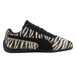 Buty PUMA YELLOW SPEEDCAT ZEBRA WNS Nadruk zwierzęcy. Czarne obuwie trekkingowe damskie Puma, z materiału, bez zapięcia. Za 449.99 zł.