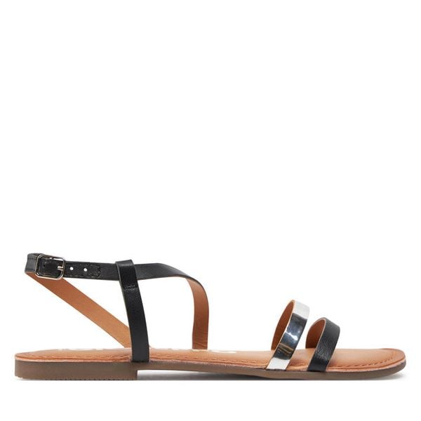 Sandały Gioseppo. Czarne sandały damskie Gioseppo, bez wzorów, bez obcasa, na płaskiej podeszwie, bez zapięcia. Za 189.99 zł.