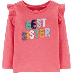 Koszulka w kolorze różowym. Czerwone koszulki i t-shirty dziewczęce Carter's, z bawełny, z okrągłym kołnierzem, z długim rękawem. W wyprzedaży za 45.95 zł.