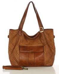 Shopperka skórzana MARCO MAZZINI camel v250b. Brązowe torebki klasyczne damskie ze skóry, duże, bez dodatków. Za 626.05 zł.