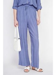 ASSUILI Lniane spodnie w kolorze niebieskim rozmiar: 42. Niebieskie spodnie materiałowe damskie Assuili, bez wzorów, ze lnu. Za 130.99 zł.