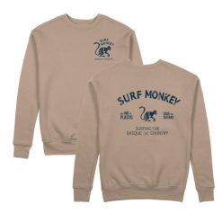 Bluza Save the Ocean – Okrągły dekolt / Dorosły (Piaskowy). Brązowe bluzy damskie SURF MONKEY, l, bez wzorów, z bawełny, bez kaptura. Za 309.95 zł.